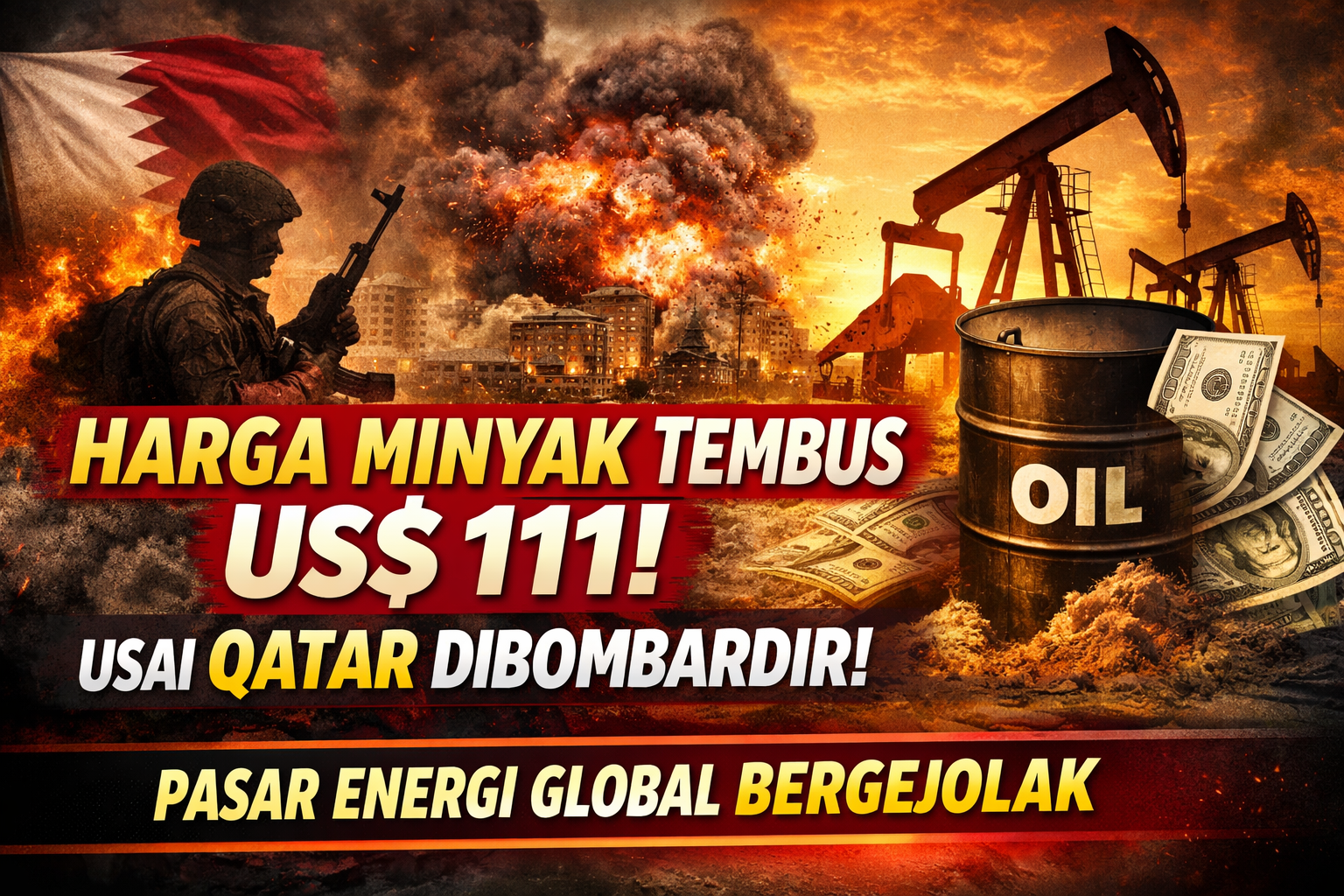 Harga Minyak Kini Tembus US$ 111 Usai Qatar Dibombardir