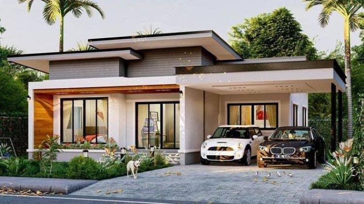 7 Desain Rumah Minimalis Atap Datar di Desa, Simpel Tapi Menawan